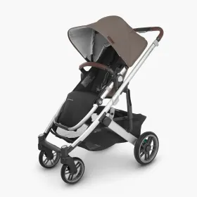 Cruz V2 Stroller - Theo - Dark Taupe | Silver Frame | Chestnut Leather